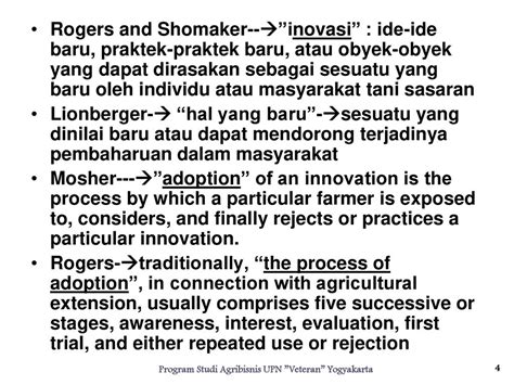 Proses Adopsi Inovasi Program Studi Agribisnis Upn Veteran Yogyakarta