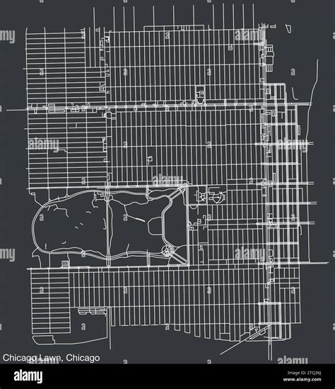 Street Roads Map Of The Chicago Lawn Community Area Chicago Stock