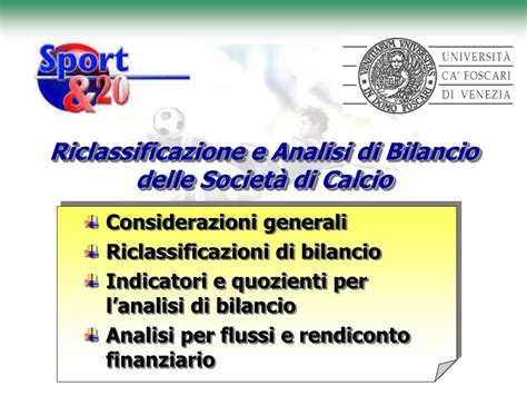 Ppt Riclassificazione E Analisi Di Bilancio Delle Societ Di Calcio