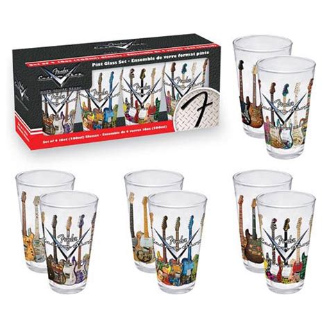 Fender Custom Guitars Pint Glass 4 Pack Entertainment Earth