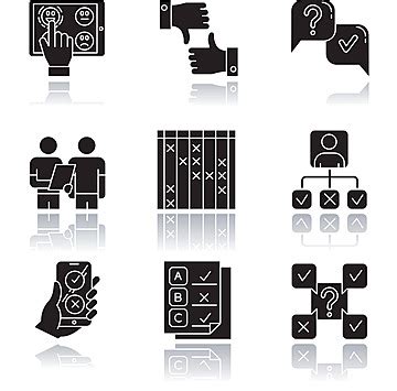 Glyph Icons For Surveys Feedback And Data Collection Vector Human