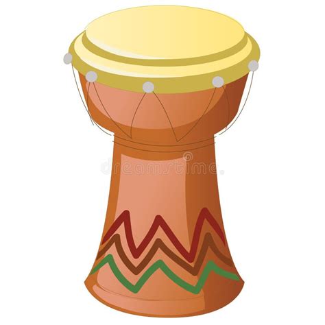 African Djembe Drum Illustration Isolated On White Background Ethnic