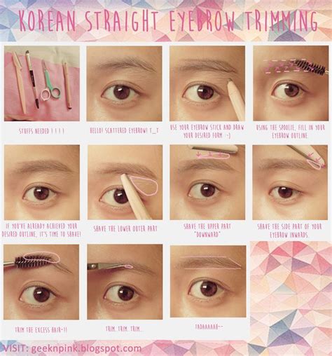 Straight eyebrows, Korean eyebrows, Straight brows