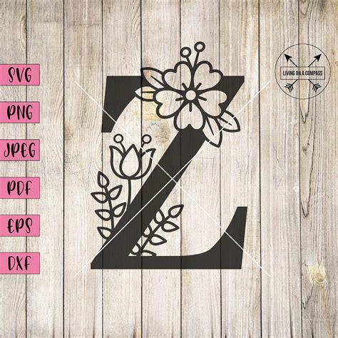 Floral Letter Svg Letter Svg Floral Alphabet Clipart - Etsy