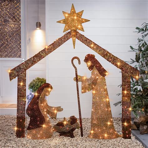 Hourleey Christmas Nativity Scene Decorations 6 FT Lighted Outdoor