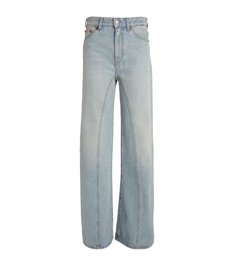 Womens Victoria Beckham Blue Bianca High Rise Wide Leg Jeans Harrods Us