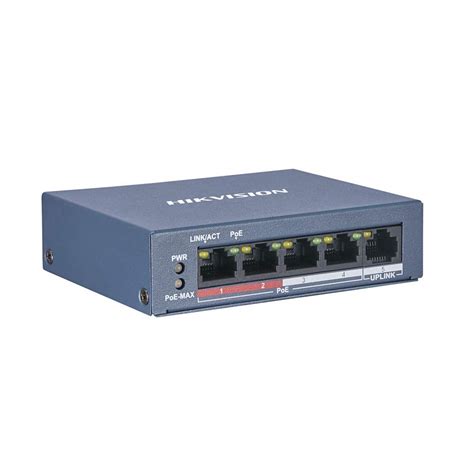 Switch Hikvision 4 Poe 10 100m Unmanaged 1 Porta Uplink Da 100m 802