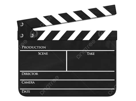 Clapboard Isolated Video Cin Black Rendered Png Transparent Image