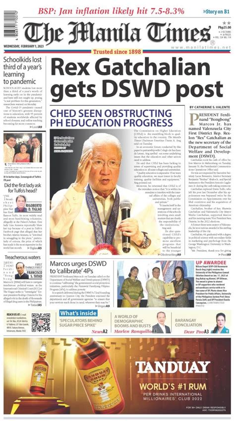 The Manila Times Front Page February 1 2023 The Manila Times