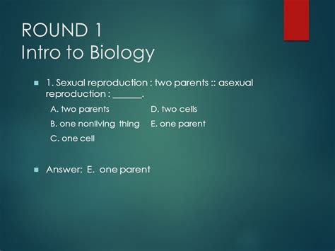 Biology Milestones Review Round 1 Intro To Biology 1 Sexual