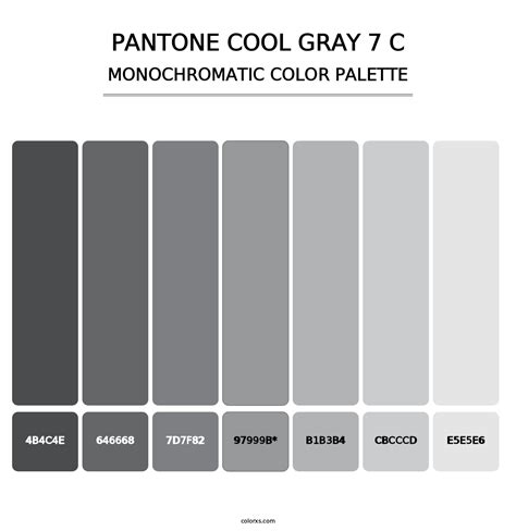 PANTONE Cool Gray 7 C color palettes - colorxs.com