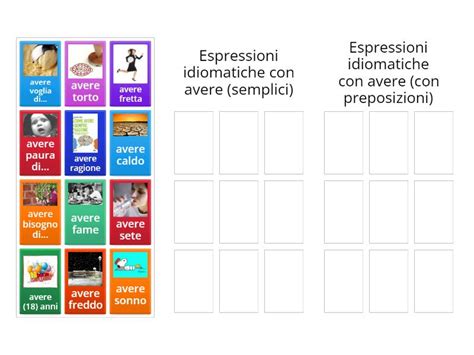 Espressioni Idiomatiche Con Il Verbo Avere Group Sort