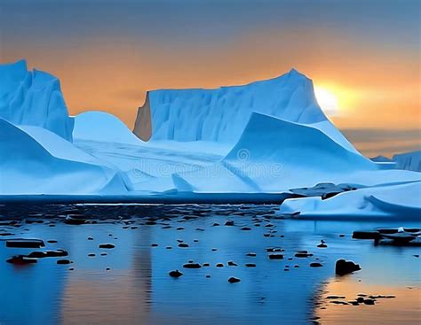 New Day In Antarctica Ai Generated Stock Image Image Of Float