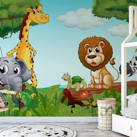 Cute Animals Nursery & Kids Room Wallpaper