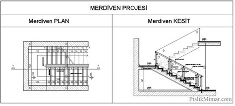 1 20 1 50 Merdiven Plan ve Kesit Detay Çizimleri dwg Pislik Mimar