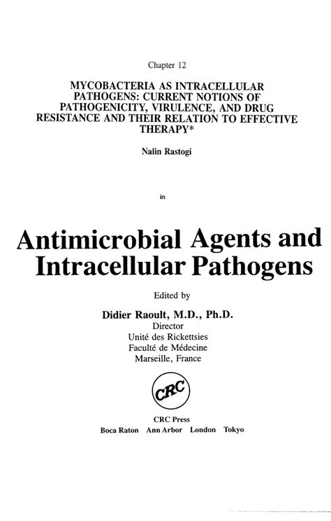 Pdf Mycobacteria As Intracellular Pathogens Current Notions Of