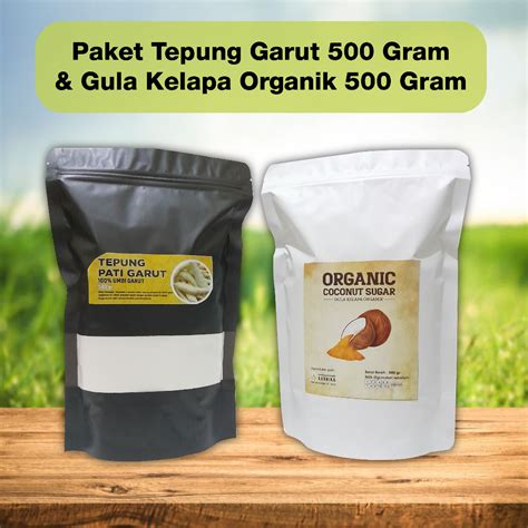 Jual Paket Tepung Umbi Garut Pati Irut Asli 500gr Gula Kelapa Organik