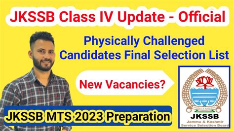 Jkssb Class Iv Fresh Update Official New Selection List New