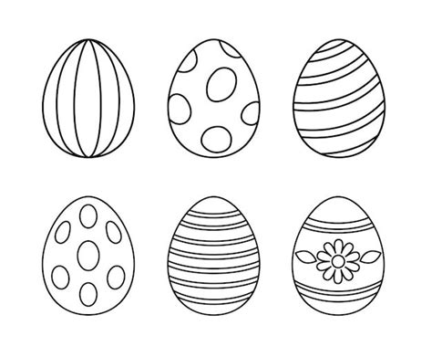 Vektor Strichzeichnungen Ostereier Zum Ausmalen Gesetzt Skizzieren Sie