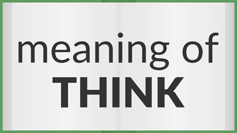 Think | meaning of Think - YouTube 