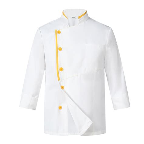 Irder Long Sleeve Contrast Him Uniform Chef Jacket Kitchen Restaurant