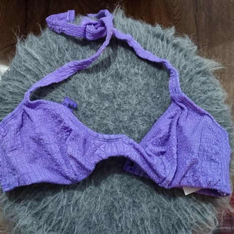 Asos Lilac Purple Halter Bikini Top Uk Size Depop