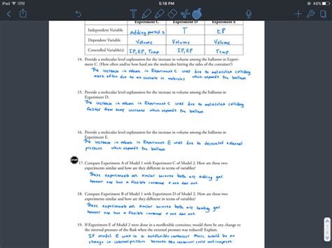 Hailey Calkins Chemistry 3 Gas Variables Pogil