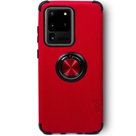 Capa Samsung G988 Galaxy S20 Ultra 5g Tecido Duro Anel Vermelho Grandado