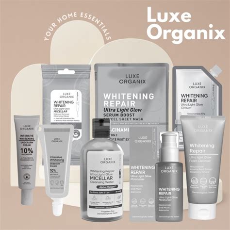 Luxe Organix Whitening Repair Underarm Cream Toner Serum Cleanser