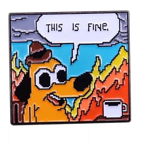 Jewelry | This Is Fine Meme Comic Strip Enamel Pin | Poshmark