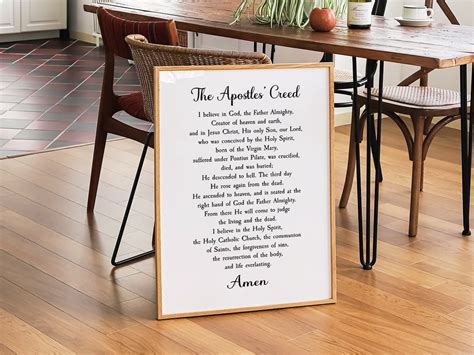 The Apostles Creed Prayer Printable, Catholic Print, Digital Download, Confirmation Wall Art ...