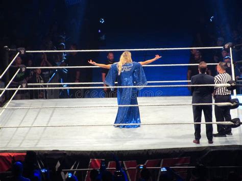 The Wrestler Charlotte Flair In Action At Wwe Live At The Palau Sant