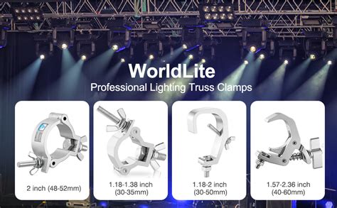 2 Inch Truss Clamp Stage Lighting Clamp 8pcs Worldlite Aluminum Light Clamps For