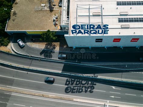 Aerial Drone View Of Oeiras Park Shopping Centre In Oeiras Lisbon