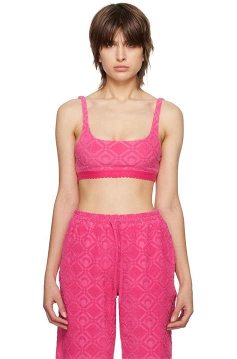 Marine Serre Jacquard Sports Bra Pink Garmentory