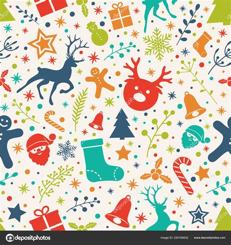 Christmas Wallpaper Ornaments Seamless Pattern Vector Stock Vector by ©karolina.madej 220164632