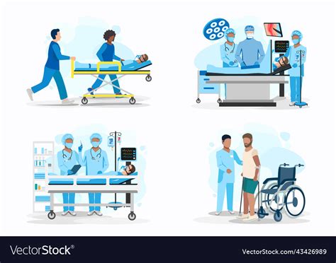 Doctor and patient set Royalty Free Vector Image