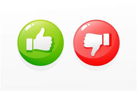 Thumbs Up And Red Thumbs Down Symbol Icon Vector Illustration