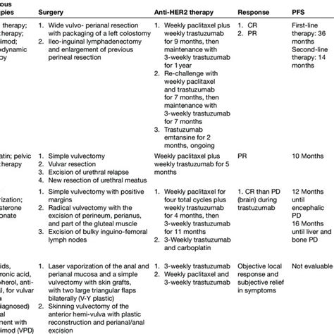 Summary Of Her2 Positive Cases Of Vulvar Paget S Disease Reported Download Scientific Diagram