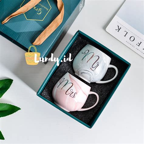 Jual Gelas Keramik Couple Isi 2 Dengan Box Cangkir Keramik Kado