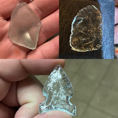 “creek Glass” Knapping