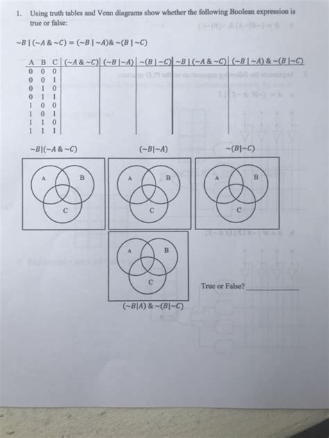 Solved Using Truth Tables And Venn Diagrams Show Whether The