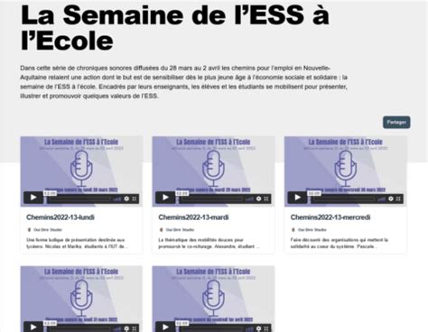 Interviews La Semaine de lESS à lEcole Cress