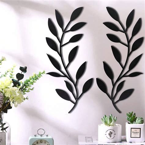 Pcs Metal Leaf Wall Decoration Vine Olive Branch Leaf Wall Art Wrought