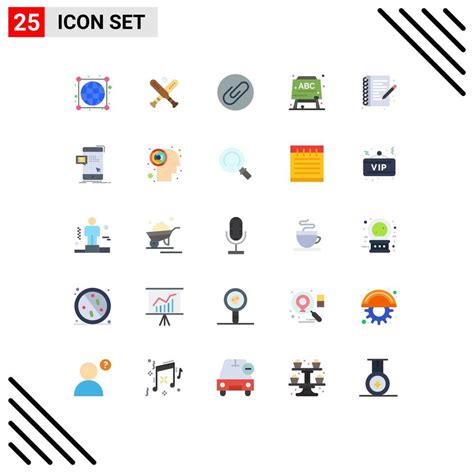 Universal Icon Symbols Group Of 25 Modern Flat Colors Of Note Book