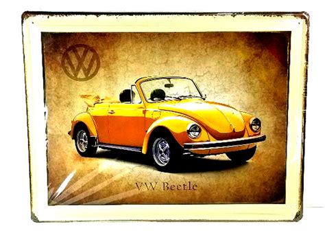 Vw Beetle Convertible Metal Sign Property Room