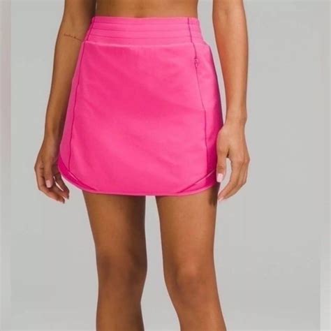 LULULEMON Hotty Hot HR Skirt Long Shorts Skort Womens Pink High Rise