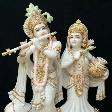 Painted Marble Iskcon Radha Krishna Statue At Rs Marble Iskcon