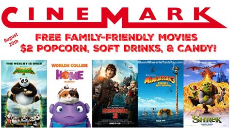 Cinemark Theatres: Free Movies + $2 Concessions 8/20!