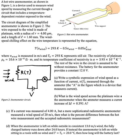 Solved Fluid A Hot Wire Anemomenter As Shown In Figure Chegg